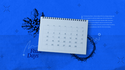 A calendar on top of a flower and the words feast days