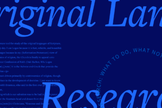 The words Original Language Research in large font with a portion of the article text in the background.