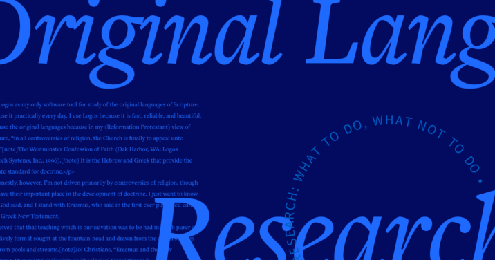 The words Original Language Research in large font with a portion of the article text in the background.