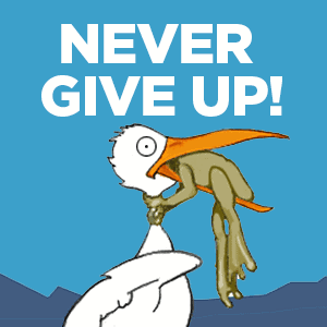 He gave up. Never give up лягушка. Never give up вышивка. Невер ГИВ ап лягушка. Never give up картинки мультяшные.